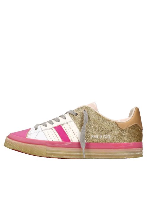 Sneakers in pelle e tessuto HIDNANDER | STARLESS LOW GEMU EDITION HD1WS650 613BIANCO-ROSA-FUXIA-ORO-BEIGE